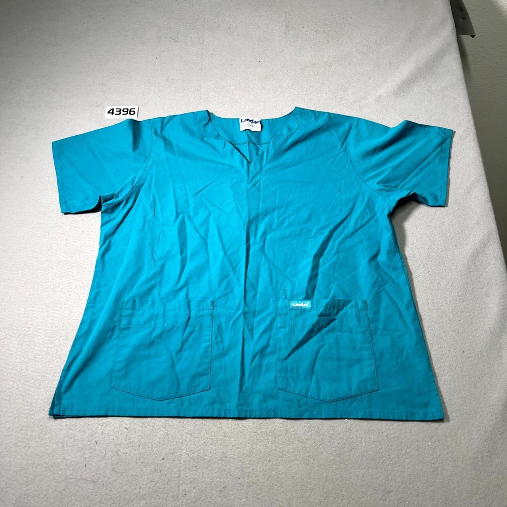 Cherokee Workwear Professionals Scrub Top Womens Blue‎ V Neck Medical Uniform